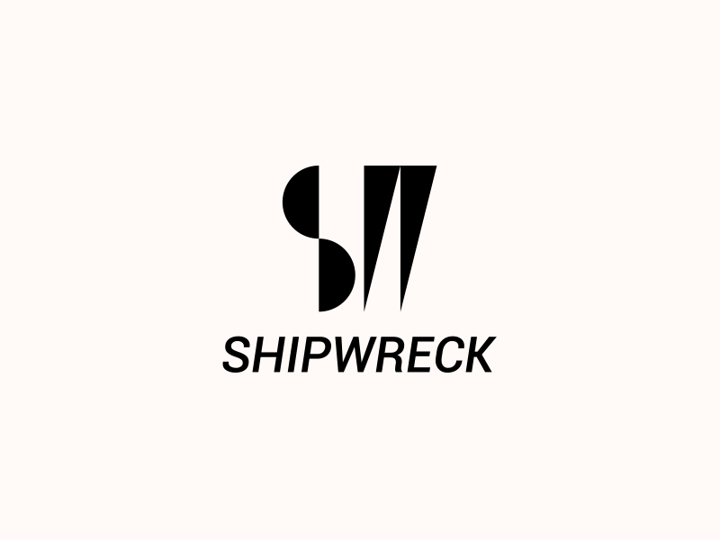 SHIPWRECK. Logo Design black geometric geometry logo logo design logotype minimal ship shipwreck