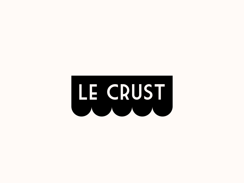 LE CRUST. Logo Design animated bake bakery black boulangerie crust food french kitchen logo logo design logofolio logotype minimal wind