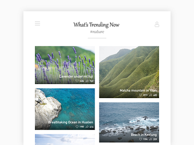 Daily UI 069 Trending adobe adobe xd adobexd dailyui dailyuichallenge design illustration illustrator nature photography share trending trends ui user experience user interface ux vector