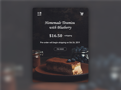 Daily UI 075 Pre-Order adobe adobe xd adobexd dailyui dailyuichallenge design food illustration illustrator order preorder tiramisu ui user experience user interface ux vector