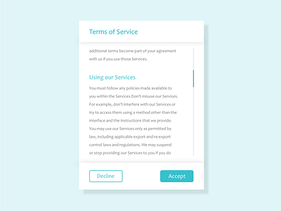 Daily UI 089 Terms of Service