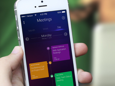 My Scheduler app clean interface flat ios iphone meetings metro minimal planner schedule timeline ui