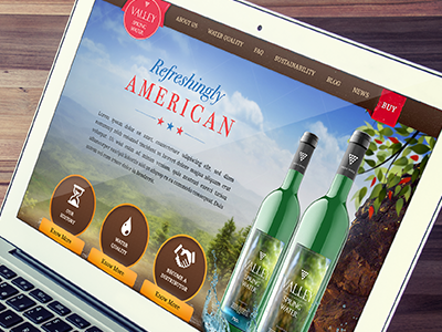 spring water website background concept full image interface layout main page product screen ui design water website