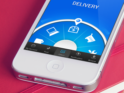 Mobile App app blue delivery flat fortune icon ios iphone mobile of ui wheel