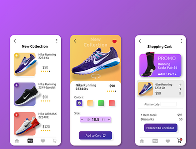 Sneaker Shop App Design app branding challenge design flutter gradient graphic illustration minimal nike react native shoes sneaker ui