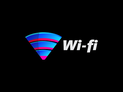 Wi-fi - Modern icon abstract logo app icon brand identity branding broad band logo colorful logo gradient logo lo logo logo idea logodesign modern logo wi fi logo