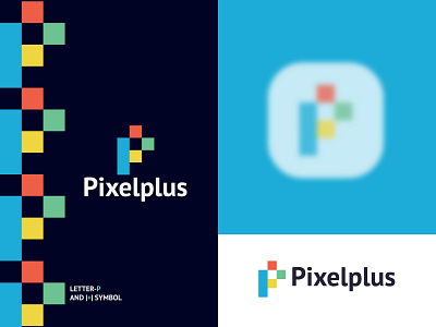 Pixelplus logo + Letter-P with (+Symbol) abstract logo app icon brand identity branding colorful logo graphic design lo logo logo idea logodesign modern logo p and plus p letter logo p logo pixel logo plus symbol