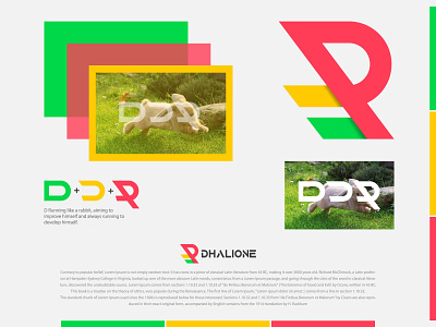 Dhalione logo - Letter-D + D Running like a Rabbit (Own logo) abstract logo app icon brand identity colorful logo d letter logo design dhalione brand logo logo design logo idea logo impression logodesign modern logo personal logo r logo rabbit logo run logo sohel brand sohel dhali own logo