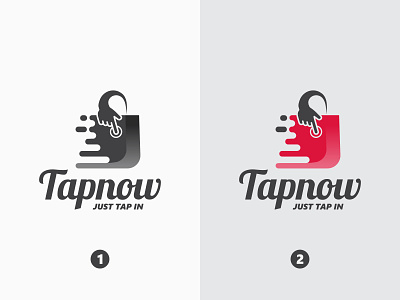 Tapnow E-commerce logo - Tap+Shopping bag+Speed motion
