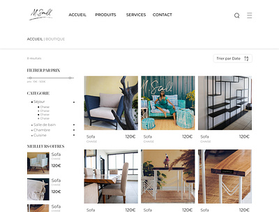 Msall, page produit graphic design maquette ui ux