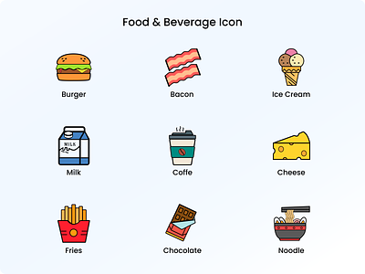 Food & Beverage Icon icon icon design icon set iconography icons illustration vector