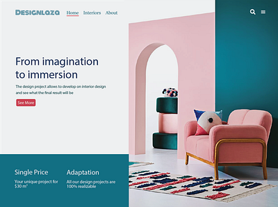 Landing Page of Designlaza aesthetics composition graphics illustraion interior interiordesign landing landing page logo oncolor onepage start up webdesign