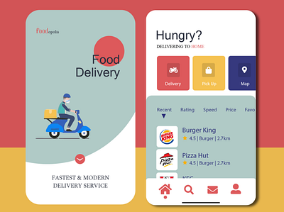 Food deliver app app composition creative design food delivery graphics icon ideas logo mobile app typography ui ux vector