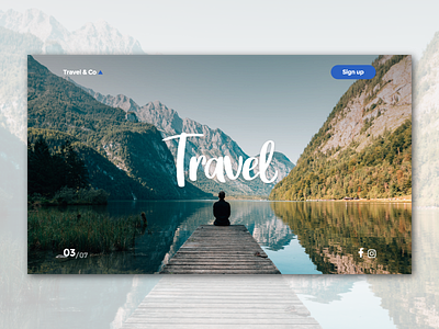 Travel&Co Landing Page aesthetics branding composition creative design ideas landing page typography ux webdesign