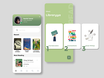 Libraryya- Mobile App app design composition creative design graphics ideas illustration logo typography ui vector