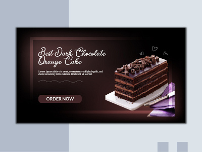 Dark Chocolate Cake Ads Banner