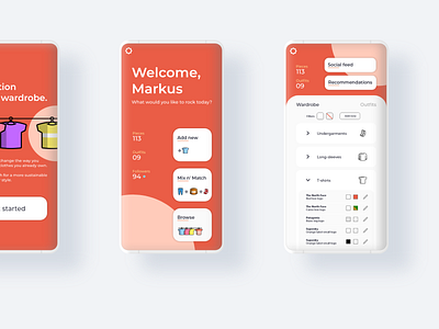 Wardrobe App Design With Phone Mockup