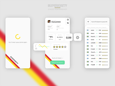 CS:GO friend finder for FaceIt app csgo design esports faceit mobile mockup ui xd