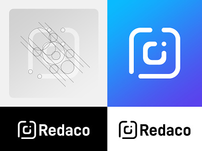 Golden Ratio in Redaco's Logo blue branding design goldenratio gradient illustration logo minimal ui ux web website