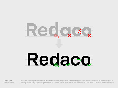 Redaco's Logotype Selection Process branding design flat logo logo design logotype minimal typographic typography ui ux ux web