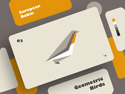 European Robin | Geometric Birds art bird clean colors creative design dribbble effect flat geometry graphic design illustration illustrator shadow shot typography ui ux