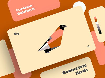 Eurasian Bullfinch | Geometric Birds art bird clean colors creative design dribbble effect flat geometry graphic design illustration illustrator shadow shot typography ui ux