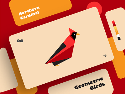 Northern Cardinal | Geometric Birds art bird clean colors creative design dribbble effect flat geometry graphic design illustration illustrator shadow shot typography ui ux