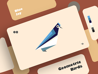 Blue Jay | Geometric Birds art bird clean colors creative design dribbble effect flat geometry graphic design illustration illustrator shadow shot typography ui ux