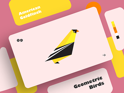 American Goldfinch | Geometric Birds art bird clean colors creative design dribbble effect flat geometry graphic design illustration illustrator shadow shot typography ui ux