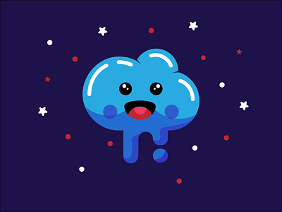 Cute Cloud art blue clean cloud colors creative cute design dribbble flat graphic illustration illustrator stars tutorial vector