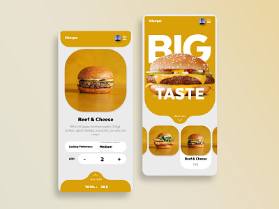 Burger App application ui ux web design