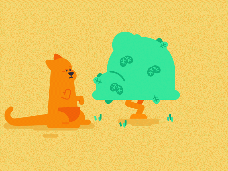 Kangaroo smear orange tree vector illustration pomarelle design christmas motion animation kangaroo