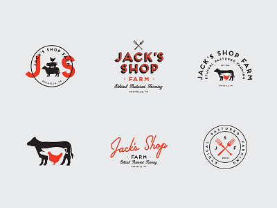 Jack's Shop Farm badge farm logo pig pitchfork