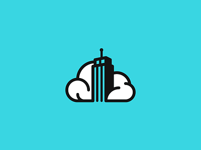 Tower Cloud blue building cloud design icon logo logos mark phone think tower