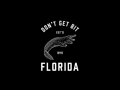 Don't Get Bit alligator badge black florida illustration logo type typography vintage