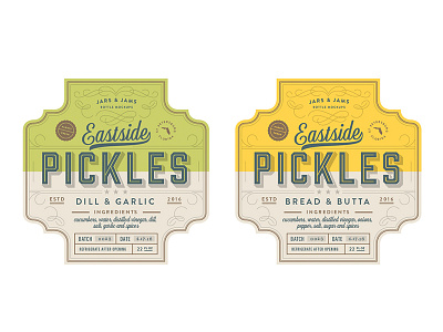 Labels color design jar label mockup packaging pickles vintage western