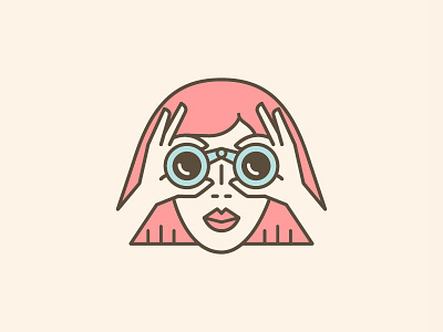 I spy binoculars design fashion icon illustration line logo spy