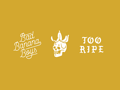 2 RIPE CREW badge banana hockey jersey lettering logo skull typography
