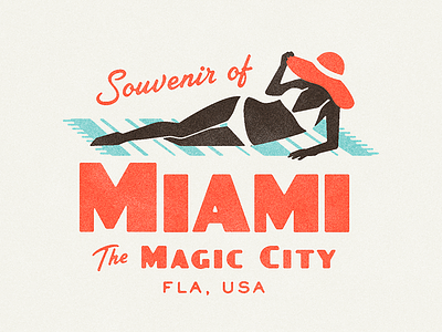 ¡Vamos a la playa! florida matchbook miami texture tropical typography vintage