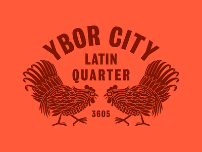 YC badge chicken florida rooster tampa vintage ybor