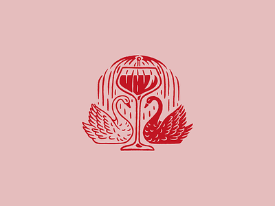 Mezzo Motif bar cocktail drink florida fountain illustration logo swan vintage