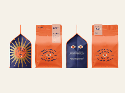 Easy On The Eyes bag coffee eyes gold industrial packaging roasters sun