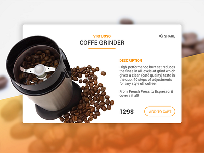 Daily UI Challenge #012 012 challenge coffe coffe grinder daily daily ui e commerce shop single item