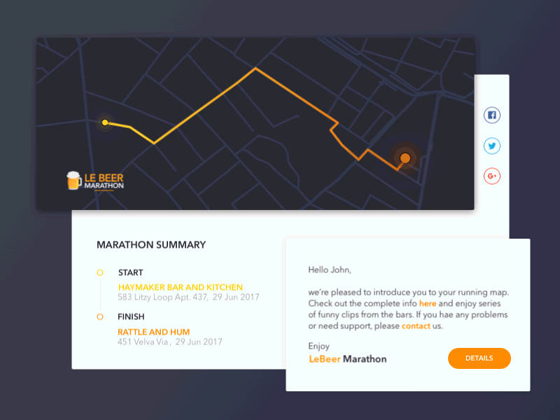 Daily UI #17 17 ae after effects animation daily ui email receipt map