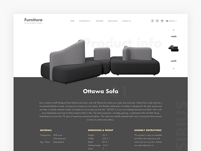 Product overview clean e commerce furniture minimal practice responsive ui ux web website