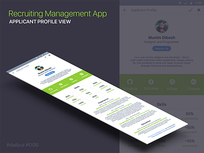 Recruitment Management App : Applicant Profile