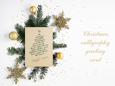 Calligraphy Christmas card calligraphy card christmas copperplate lettering new year penmanship postcard