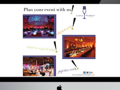 Purple Champagne Email Ads email ads graphic design identity and branding school project typography