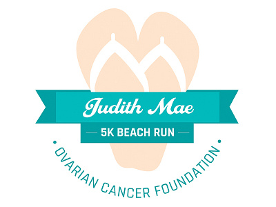 Judith Mae Ovarian Cancer Foundation 5k Beach Run Logo campaign graphic design illustration logo ovarian cancer senior thesis typography