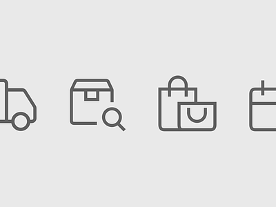 Outline icons for an eCommerce brand custom icons delivery ecommerce freelance icon design icon designer icon set iconography line outline shopping ui icons webshop
